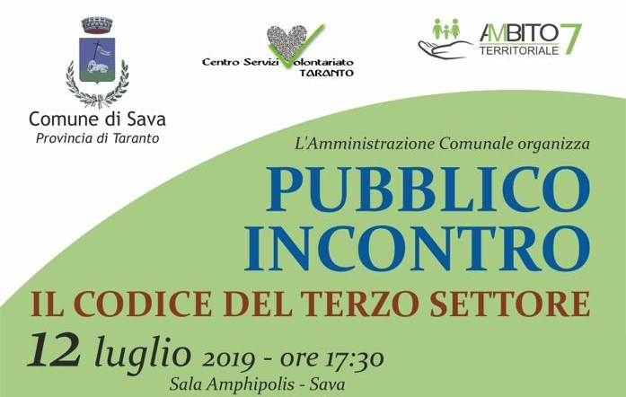 Il Codice del Terzo settore – incontro pubblico a Sava