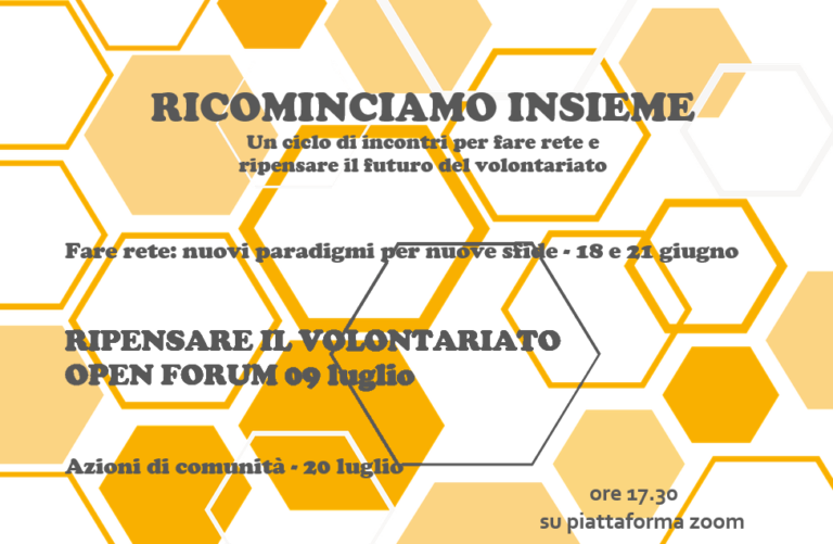 Anche quest’anno il CSV investe sulla rete con “Ricominciamo insieme”