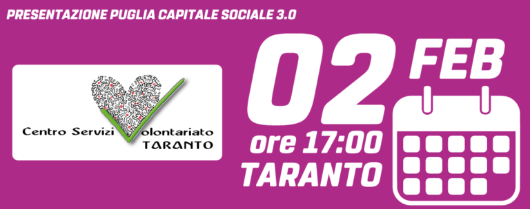 Al via il 31 il tour per promuovere l’Avviso PugliaCapitaleSociale 3.0