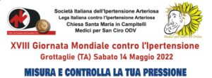 “XVIII Giornata mondiale contro l’ipertensione”. A Grottaglie attività di sensibilizzazione e informazione