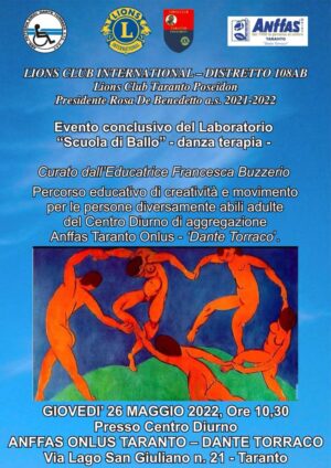 Laboratorio “Scuola di Ballo – danza terapia”. Evento conclusivo