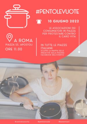 “Protesta delle pentole vuote”. Contro le speculazioni e gli aumenti ingiustificati dei prezzi