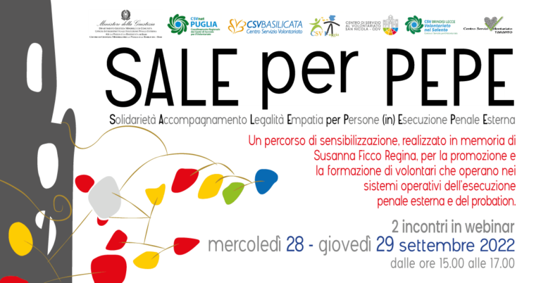 “SALE per PEPE”, formazione on line sull’esecuzione penale esterna