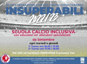 Scuola di calcio inclusiva “Insuperabili”.  La disabilità non è un ostacolo al gioco e il gioco è la medicina più grande