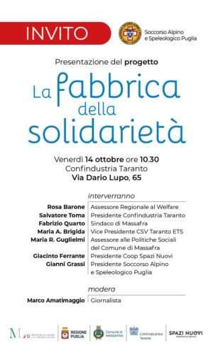 Progetto “La fabbrica della Solidarietà”. Terzo settore, Pubblica Amministrazione e mondo del profit insieme