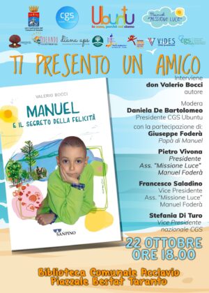 “Ti presento un amico”. La storia di Manuel Foderà arriva anche a Taranto
