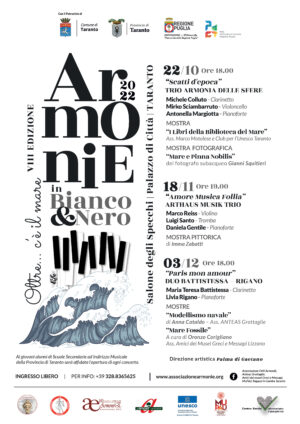 Secondo appuntamento di “ArmoniE in Bianco e Nero 2022 VIII edizione – Oltre… c’è il mare”