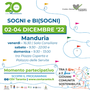 A Manduria il terzo Momento partecipativo “Sogni e bi(sogni)”