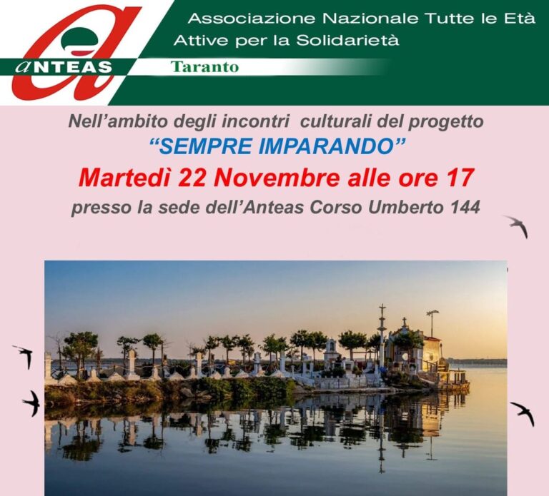 All’Anteas di Taranto “ IL PARCO NATURALE REGIONALE MAR PICCOLO”