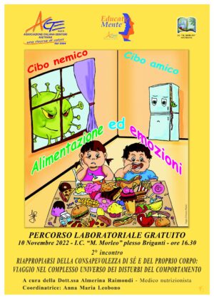 Alimentazione ed Emozioni. Percorso laboratoriale gratuito ad Avetrana. Secondo appuntamento