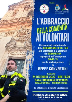 L’abbraccio della comunità ai volontari del SERMARTINA